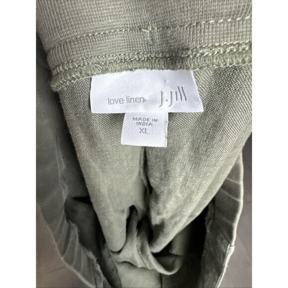 J Jill Love Linen Ankle XL Lightweight Pull On Pants in Olive Green Pockets - Picture 5 of 6